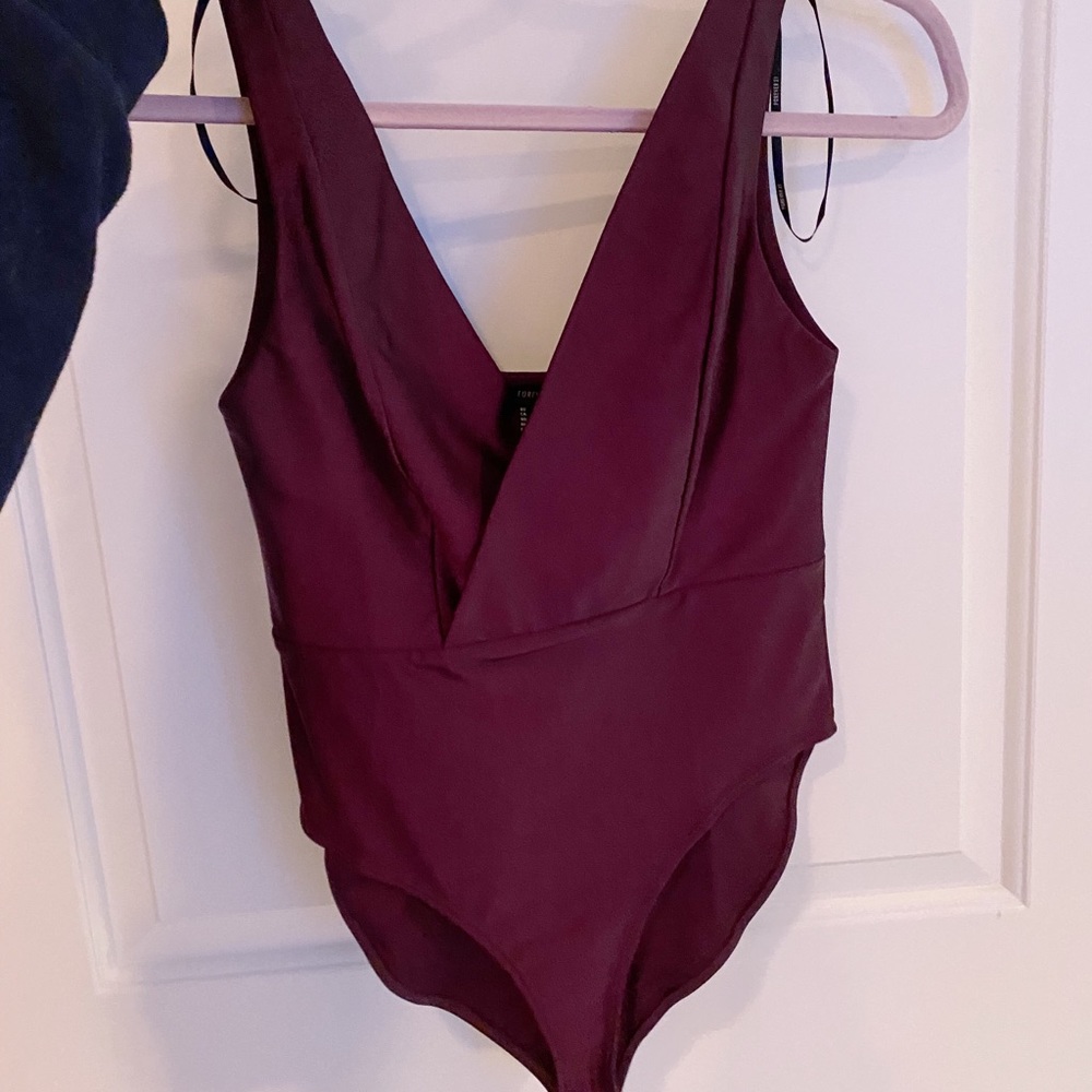 Maroon wrap Bodysuit